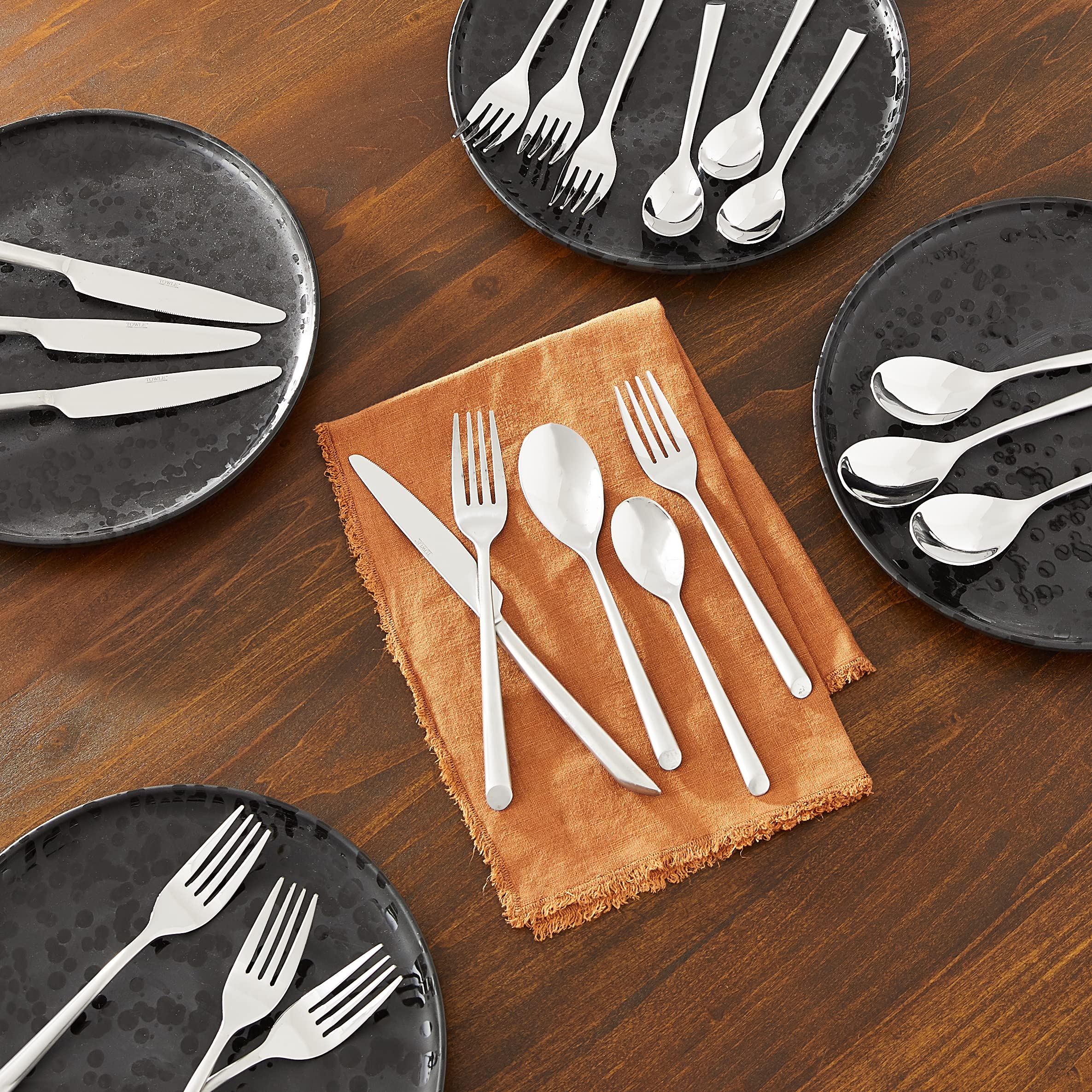 Amazon.com | Towle Living Satin Wave 20-Piece Forged Stainless